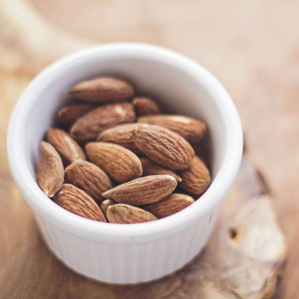 Raw organic almonds perfect for snacking.